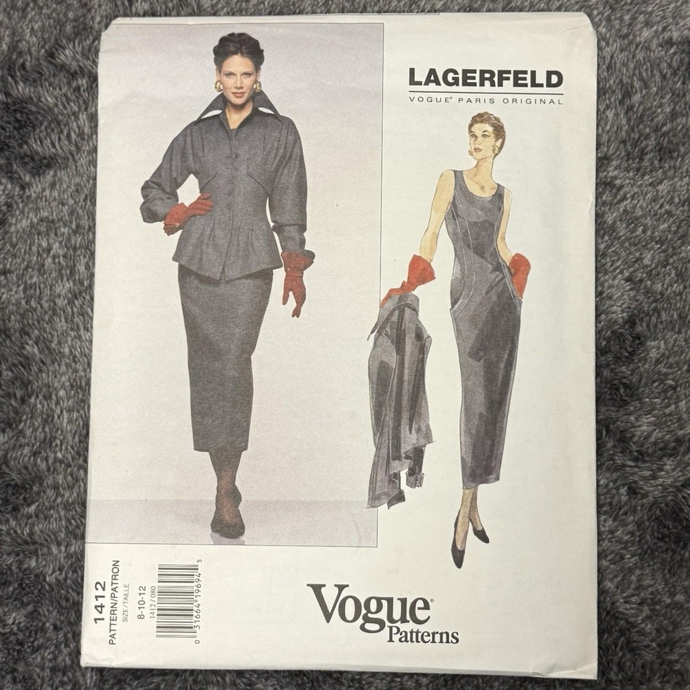 Vogue Paris Original #1412 Lagerfeld‎ pattern sz 8-10-12 UNCUT